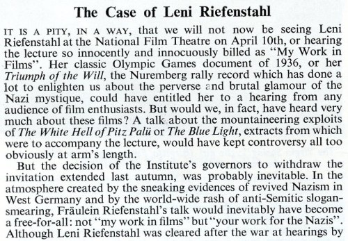 The Case of Leni Riefenstahl